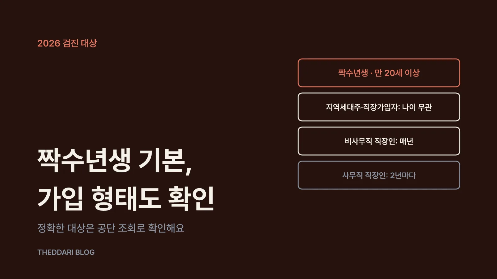 2026년 일반건강검진 대상: 짝수년생이 기본, 예외도 있어요